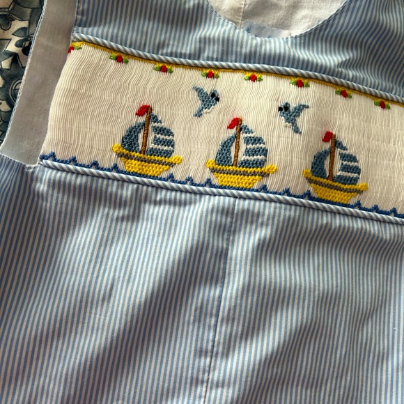 Smocked Sailboat Outfit - Picture 2 of 3